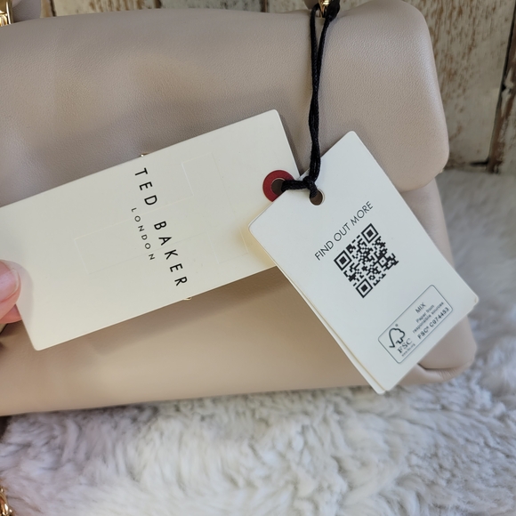 Ted Baker London Cream Top-Handle Satchel with Gold Chain Detail - Picture 3 of 13